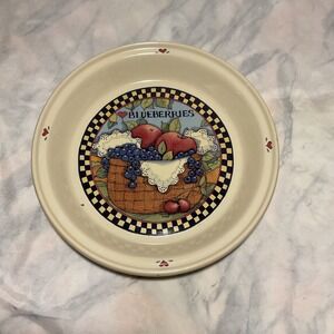 VTG Susan Winget Blueberry Pie Dish  Farmhouse Fruit Country Cottage 11 Inches